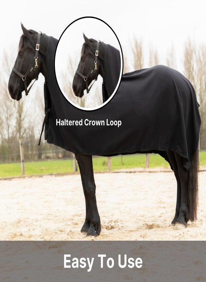 RESISTANCE Long Lasting & Warm Soft Fleece Square Cooler for Horse (90"x80", Black) - Image 3